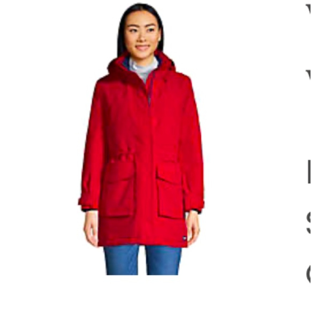 Lands End Women's Squall Insulated Waterproof Winter Parka Rich Red